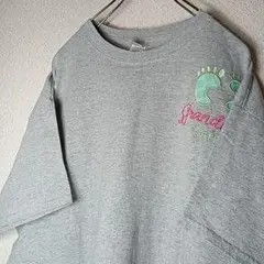 USA古着 GILDAN 1990 Grandma 刺繍 Tシャツ XL グレー