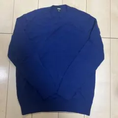 T*A様 ユニクロ　カシミヤ100% セーター　クルーネック　ブルー　L