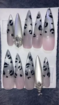 レオパード柄ネイルチップ