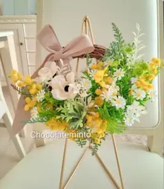 春音のリース♡ミモザとアネモネ アーティフィシャルフラワー