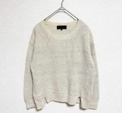 アンタイトル 綿麻 ローゲージニット 洗える エクリュカラー サイズ2 綺麗め