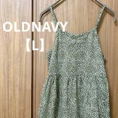 OLDNAVY【L】オリーブグリーン ドット模様 キャミワンピース 子供 キッズ