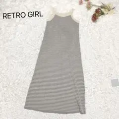 s3769【レトロガール】ニット キャミ ワンピース ロング丈 ベージュ F