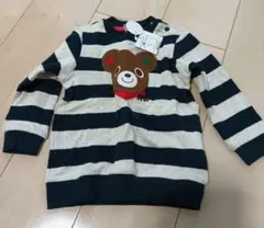 【新品未使用】ミキハウス ボーダー　ニット　トレーナー