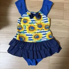 ひまわり柄フリル水着（キッズ）　130cm