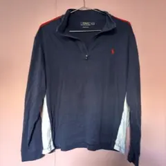 【希少】【ポロラルフローレン】ハーフジップ スウェット XL ネイビー 赤 白のサムネイル