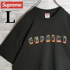 【良品 大人気】シュプリーム ☆センターロゴ Tシャツ アーチロゴ 即完売 黒