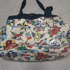 LeSportsac タトゥー柄 ボストンバッグ
