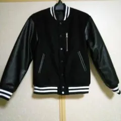 GU　袖PUレザー スタジャン