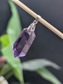 5g アメジスト【S925シルバー刻字あり】ペンダントトップ　チャームSSM09