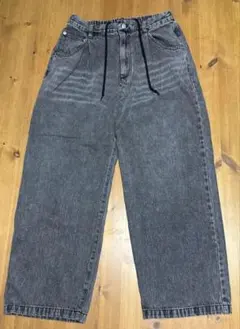 WEGO グレー ワイドパンツ ドローストリング付き