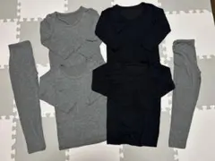 長袖シャツ・レギンス4点セット（グレー・黒）