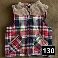 チェック柄 ダウンベスト★130サイズ