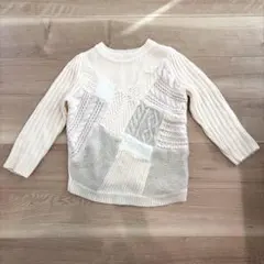 Another Edition パッチワーク ニット 長袖 アイボリー