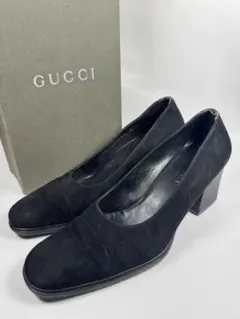 GUCCI ブラック スエード パンプス 中ヒールのサムネイル