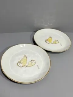 たち吉 橘吉 蝶 花柄 金彩 25cm プレート 2枚