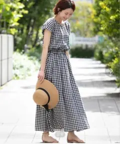 アーバンリサーチ サニーレーベル 2Way リネン混フレンチギャザーワンピース