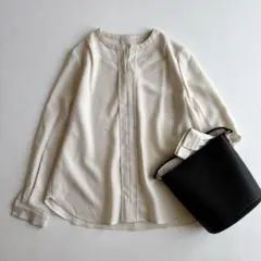 洗える♡シップス＊パイピング デザイン Vネック ブラウス オフ 