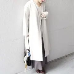 美品✨シップス×べランディ ノーラペルコート コラボ 伊製生地 ロング丈 ウールのサムネイル