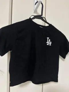 LAロゴ 刺繍 半袖 Tシャツ ブラック