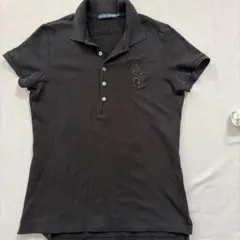 RALPH LAUREN 半袖 ポロシャツ ブラックラインストーン Lサイズ