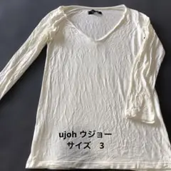 Ujoh アイボリー Vネック 長袖 Tシャツ サイズ3