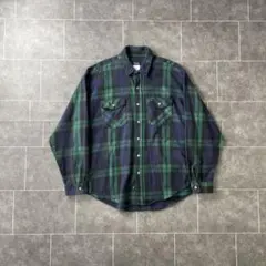 usa製 90s- vintage L/Sフランネルチェックシャツ グリーン 他