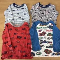 ミキハウス　100 ロンT カットソー　車　乗り物