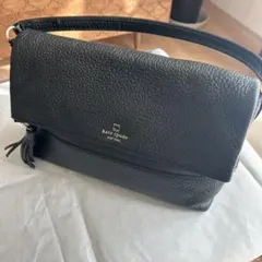 kate ♠️spade 黒 レザーショルダーバッグ