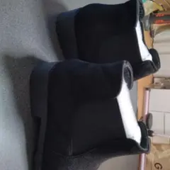 ブラック スエード ショートブーツ