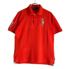 ラルフローレン ビッグポニー ポロシャツ ロゴ オレンジ M Ralph