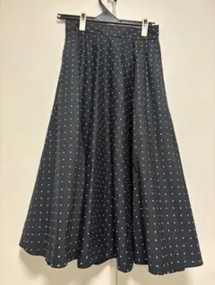 黒 ドット柄 フレアスカート MサイズUNIQLO