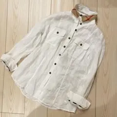 BURBERRY LONDON リネン100％ 長袖シャツ ノバチェッのサムネイル