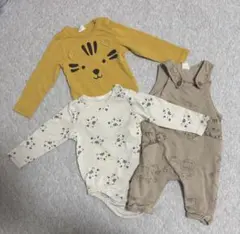 H&M 動物柄ロンパース・サロペット3着セット