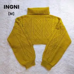 INGNI 잉 짧은 길이 케이블 니트 레이어드 스타일 하이넥 M