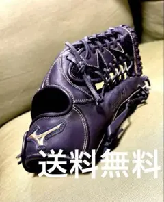 美品 MIZUNO セレクトナイン 一般軟式用 外野手14 右投げ用　ブラック黒のサムネイル