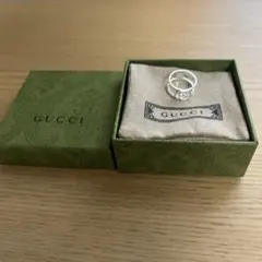 美品 グッチ インターロッキングG フラワー リング 14号 Ag925 箱 gucci グッチ リング インターロッキングG フラワー シルバー 14号