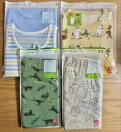 【新品】UNIQLO ベビー 肌着 レギンス パジャマ4点セット 80cmのサムネイル