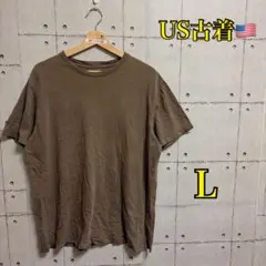 【アメリカ古着】sonoma ブラウン Tシャツ Lサイズ　無地のサムネイル