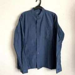 無印良品 バンドカラーシャツ ネイビー XS