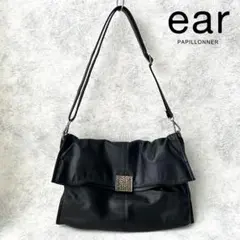 ear PAPILLONNER レザーショルダーバッグ 本革 ブラック A4収納