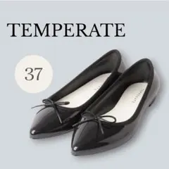 美品 TEMPERATE ポインテッドトゥ 晴雨兼用 レインシューズ 37 黒のサムネイル