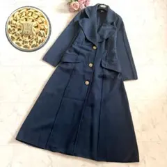 希少★CELINE ピュアウール スーパーロングコート トリムオンフ 金ボタンのサムネイル