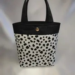 トート　ハンドメイドミニトートバッグ　ダルメシアン柄