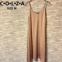 コルザ　ワンピース　【M】　ピンク　おしゃれ　サテン　キャミワンピ　上品