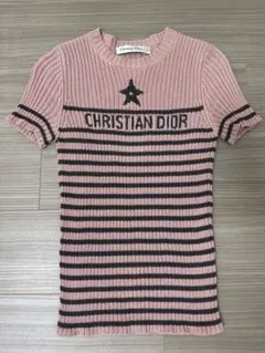 美品Christian Dior ディオール ロゴ スター ニット ピンク　34のサムネイル