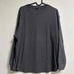 ユニクロ ワッフルTシャツ トレーナー XL ブラック
