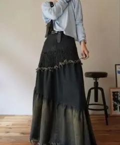 osrs デニムフリルロングスカート