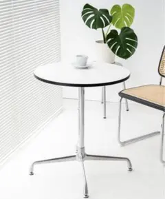 1週間限定出品！カフェテーブル smoo シュワルツ ターミ 丸テーブル　白天板