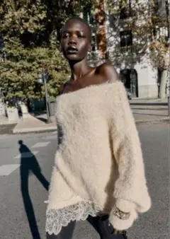 新品未使用　ZARA レースコンビニットセーター Sサイズ